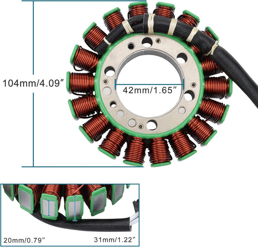 GOOFIT Stator magnéto 18 bobines 3 fils pour Yamaha YZF R6 1999-2002 5EB-81410-00-00