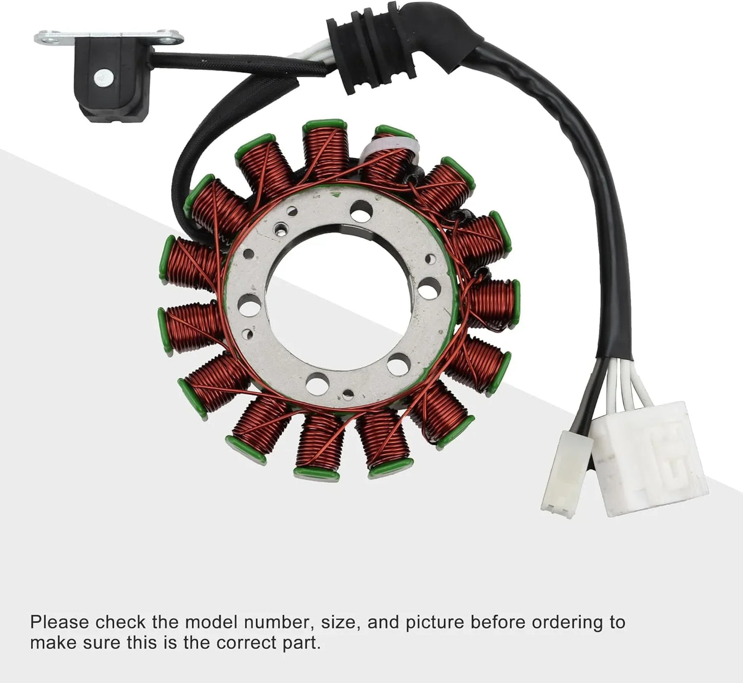 Motorcycle Yamaha YZF-R1 stator magneto coil with copper windings and connector cables