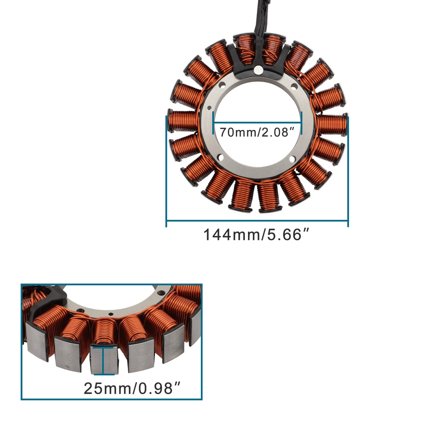 GOOFIT 18 Coil 3 Wire Magneto Stator Coil Ignition Generator Replacement For Electra Glide Road Glide Road King Street Glide Tri Glide Ultra Limited 2006-2016 OEM 29987-06A