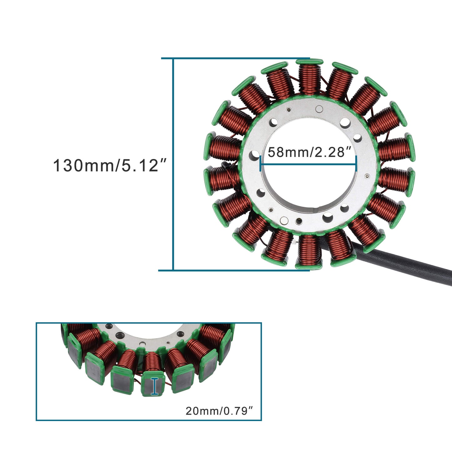 GOOFIT 18 Coil 4 Stroke Motorcycle Magneto Stator Coil Accessories Replacement for Outboard 115HP F115 Fl115A 2000-2013