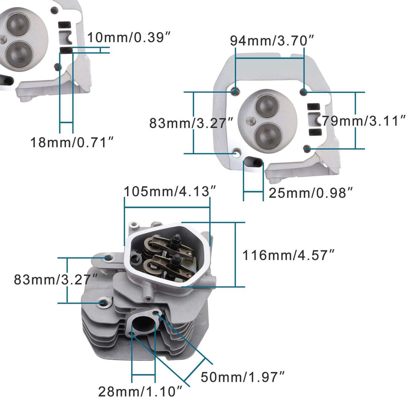 GOOFIT 12200-ZF6-406 Cylinder Head Assembly Rockers Valves Springs Kit Replacement for GX340 GX390 11HP 13HP Engine