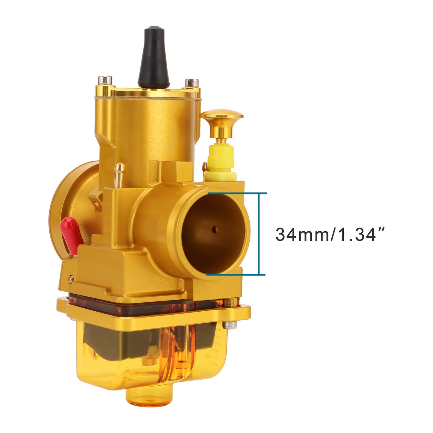 GOOFIT 34mm Gold Carburetor CNC Integrated Carb Replacement for PWK PWK34 125cc 200cc 250cc 300cc DirtBike Go Kart ATV UTV Scooter