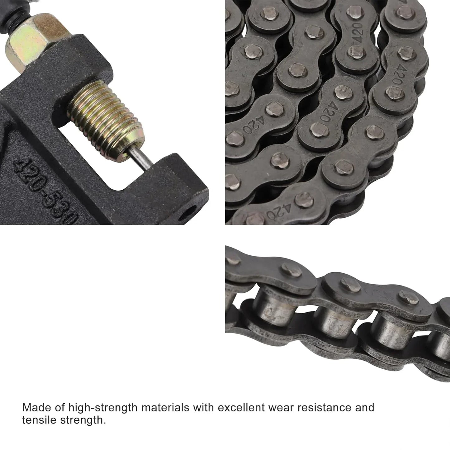420 Roller Chain Set (132 Links) with Chain Breaker & 5 Master Links for 50cc–125cc Pit Bike ATV - goofitmoto