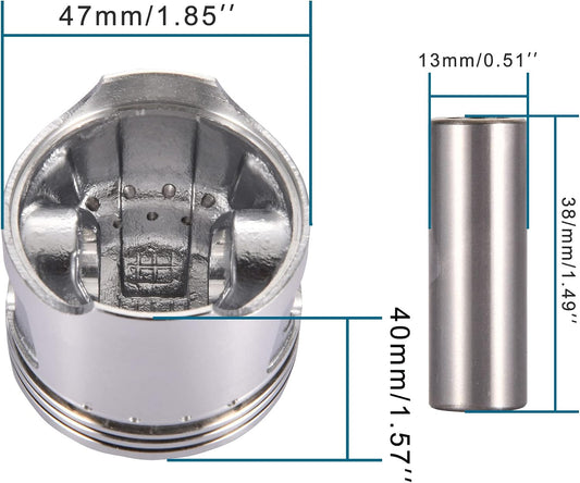 47mm Piston Ring Kit for 70cc 90cc 4-Stroke Horizontal Engine ATV Pit Bike