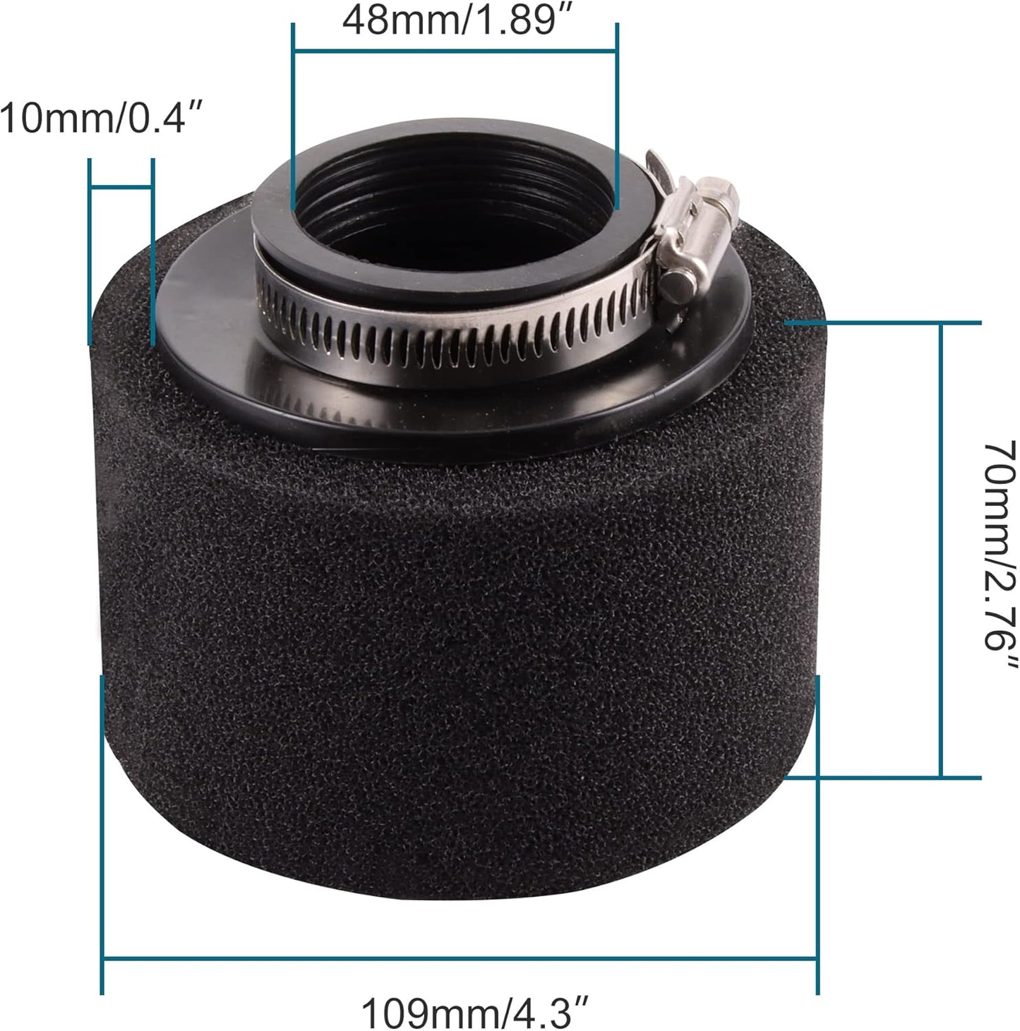 48mm Foam Pod Air Filter for GY6 Motorcycle Scooter ATV Dirt Bike