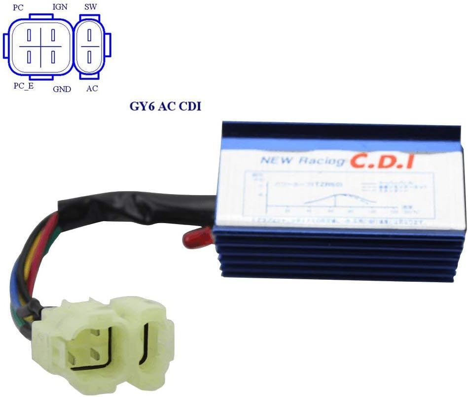 GOOFIT 6 Pin AC Racing CDI Module Replacement for GY6 50cc 125cc 150cc ATV Scooter Moped Go Kart 4 Wheeler Quad Bikes Parts