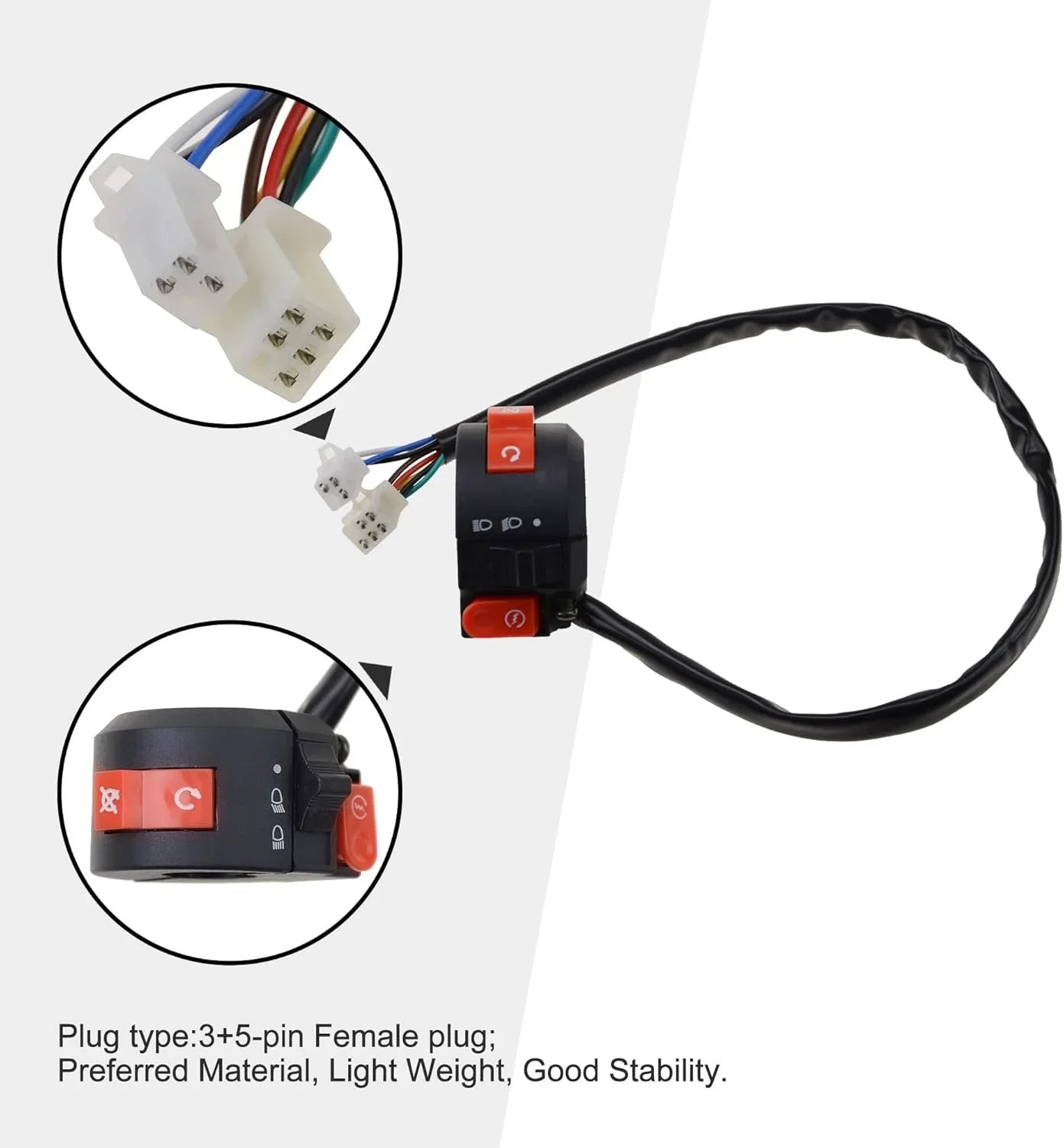 Handlebar Switch Assembly (Start, Light, Beam) for 50cc-150cc ATV, Quad & Scooter - goofitmoto