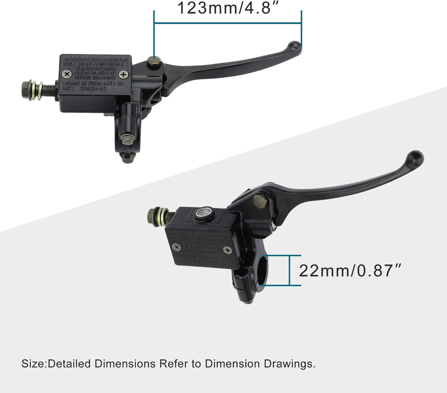 GOOFIT 7/8" Right Hydraulic Brake Master Cylinder Lever Replacement for GY6 50cc 125cc 150cc 250cc ATV Quad Mopeds Scooters