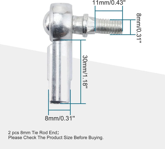 8mm Precision Tie Rod End Set | 2-Piece Kit for 50cc-250cc Youth & Utility ATVs - goofitmoto