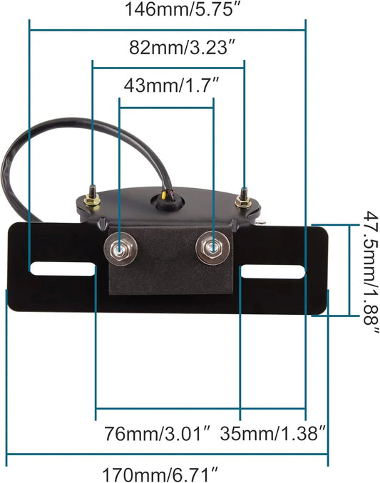 Motorcycle LED Tail Brake Light with License Plate Lamp for Cafe Racer & Bobber - goofitmoto