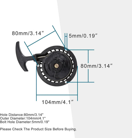 Plastic Recoil Starter | 80mm Spacing | 43cc-50cc Gas Scooter - goofitmoto