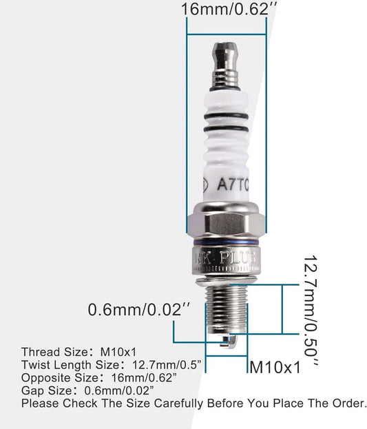 A7TC Spark Plug for 50cc–150cc Chinese ATV Dirt Bike Go Kart & Moped - goofitmoto