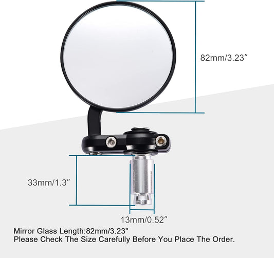 7/8" 22mm Round Bar End Mirrors for Motorcycle Scooter – 2 Pack