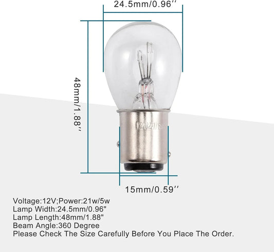 12V 21/5W Tail Brake Light Bulb for Motorcycle, Scooter & ATV - goofitmoto