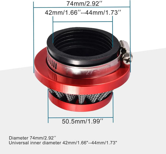 44mm Air Filter for 2-Stroke 43cc 47cc 49cc Pocket Bike Kids ATV Go Kart - goofitmoto