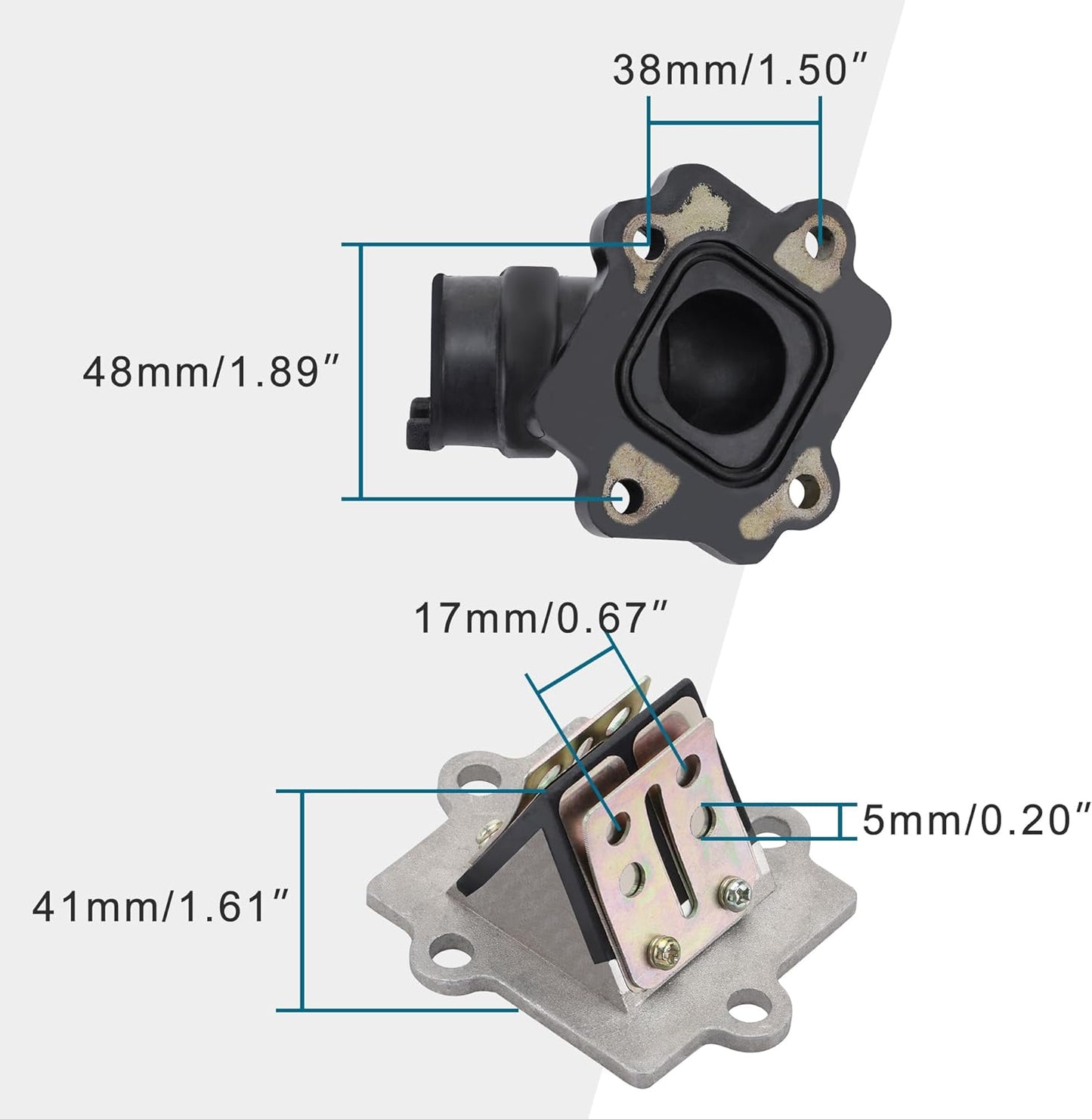 GOOFIT Motorcycle Intake Manifold Reed Valve Replacement for Jog Zuma Minarelli 2 Stroke Engine 49cc 50cc Aerox Nitro SR50 Scooter