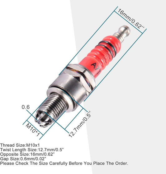 A7TC Spark Plug 3 Electrode for 50cc–150cc Scooter Dirt Bike ATV Go Kart - goofitmoto