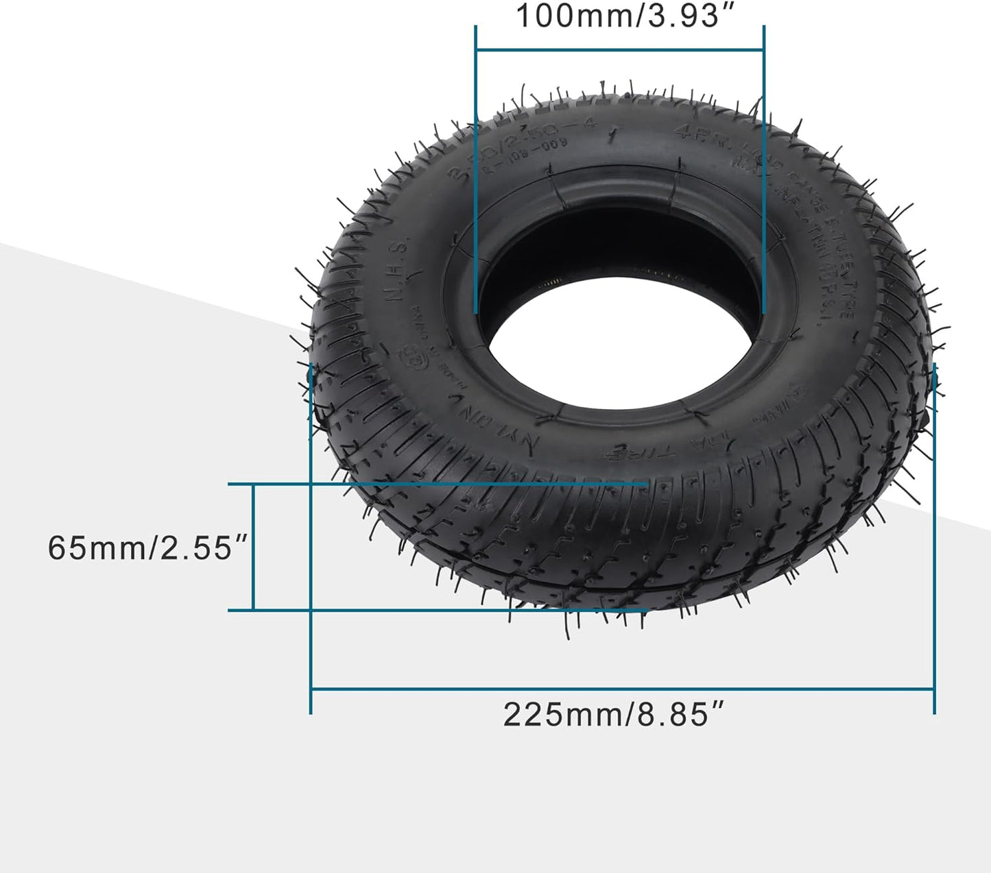 GOOFIT 2.80/2.50-4 280/250-4 2.80-4 Tire Tyres Metal Curved mouth valve TR87 For Electric Pneumatic Air Filled Hand Truck Utility Cart for Old Man Razor bike Scooter wheelbarrows trolleys