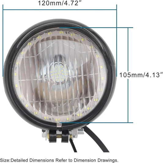 Universal 12V Motorcycle Headlight with Integrated Turn Signals & Tail Light - goofitmoto