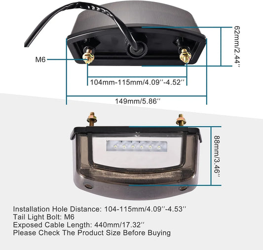 Universal Motorcycle LED Rear Tail Brake Light for Scooter & ATV - goofitmoto