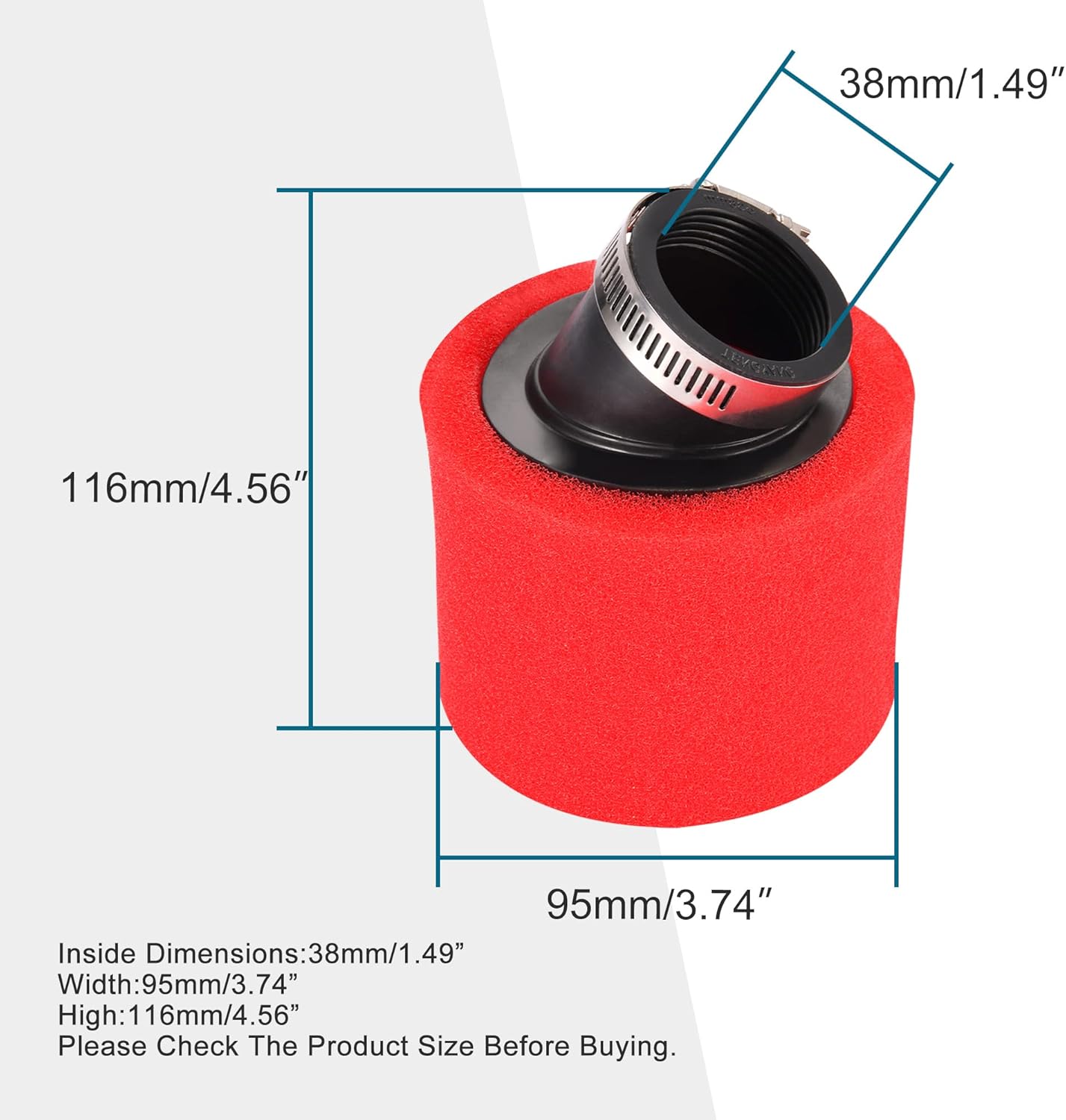 GOOFIT 38mm Bent Angled Foam Air Filter Pod for PIT Quad Dirt Bike ATV Buggy