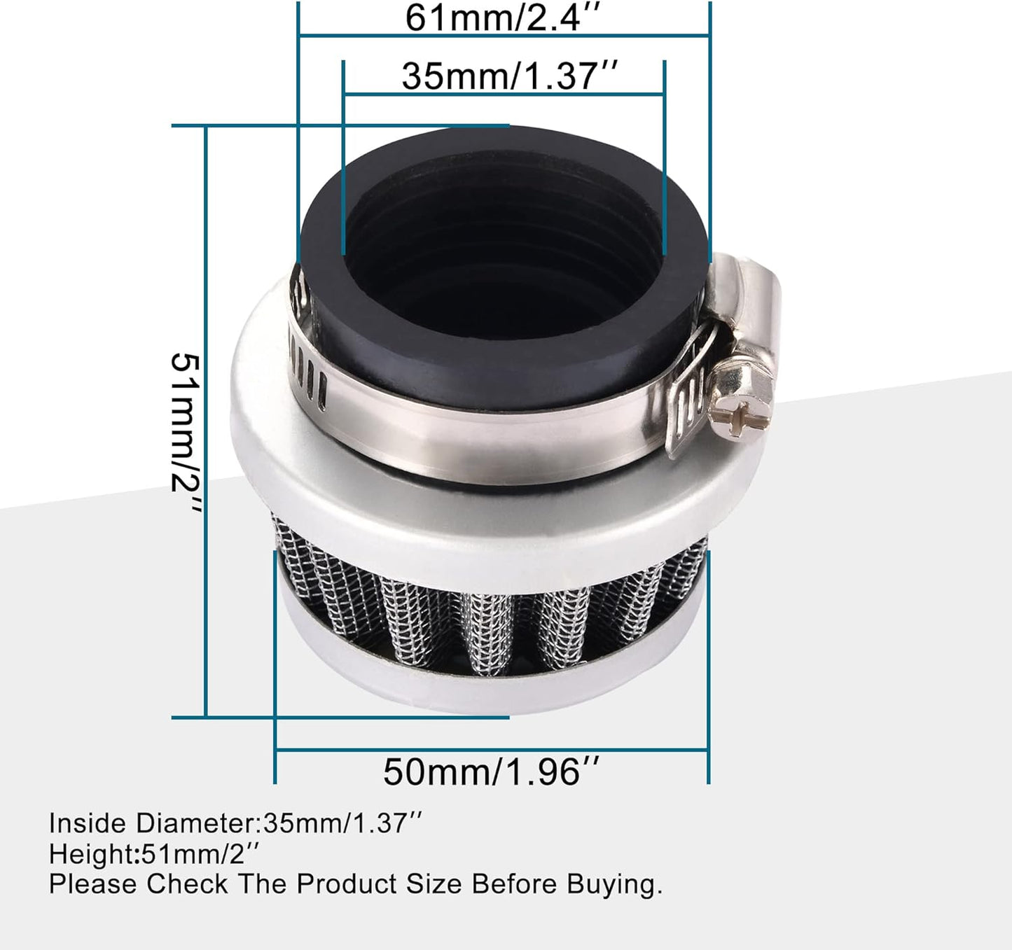 GOOFIT 35mm Air Filter Replacement for Chinese Made 50cc 70cc 90cc 110cc 125cc Kids Taotao ATV Go-Kart Dirt Bike Pocket Bike