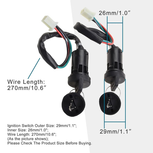 Ignition Switch Key 4 Wire with Cap for ATV Dirt Bike Scooter - goofitmoto