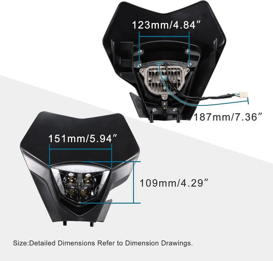 12V 25W LED Motorcycle Headlight for Dirt Bike Pit Bike - goofitmoto