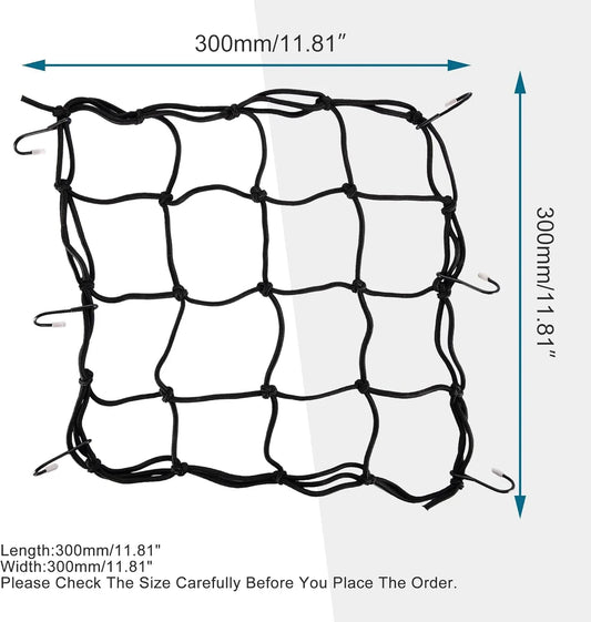 12" x 12" Heavy-Duty Elasticated Bungee Cargo Net | Universal Luggage Hold Down - goofitmoto