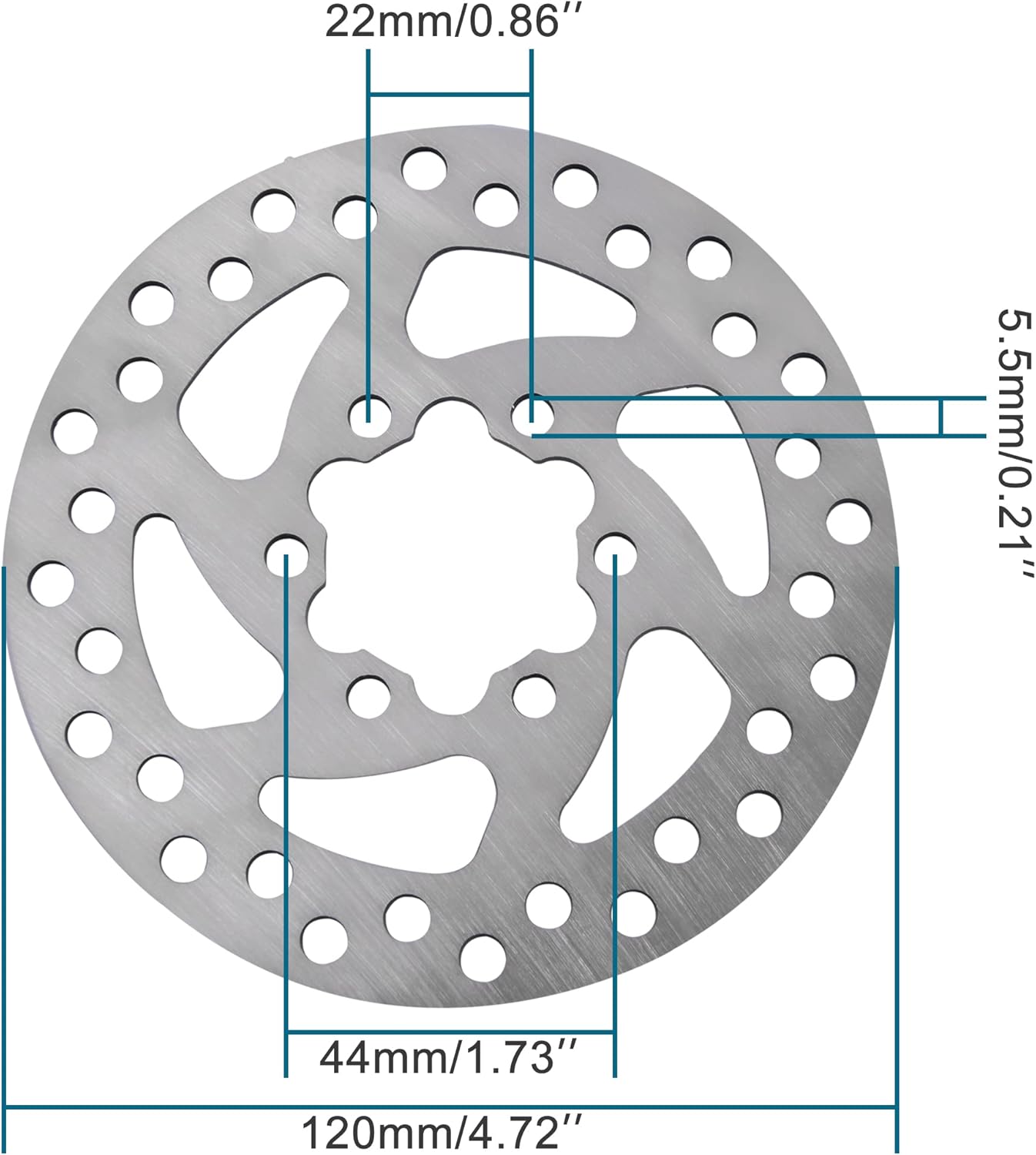 GOOFIT Bicycle motorcycle Disc 120mm Disc Rotor Brake Rotors 6-Bolt mounting For EBikes, Mountain Bike And Sports Bike