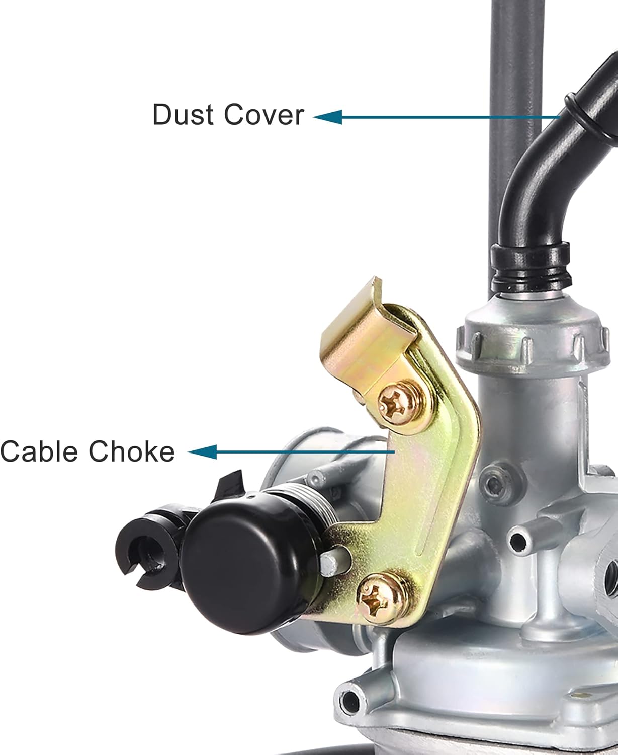 Carburetor PZ19 19mm Cable Choke for 50cc 70cc 90cc 110cc 125cc ATV, Dirt Bike, Quad