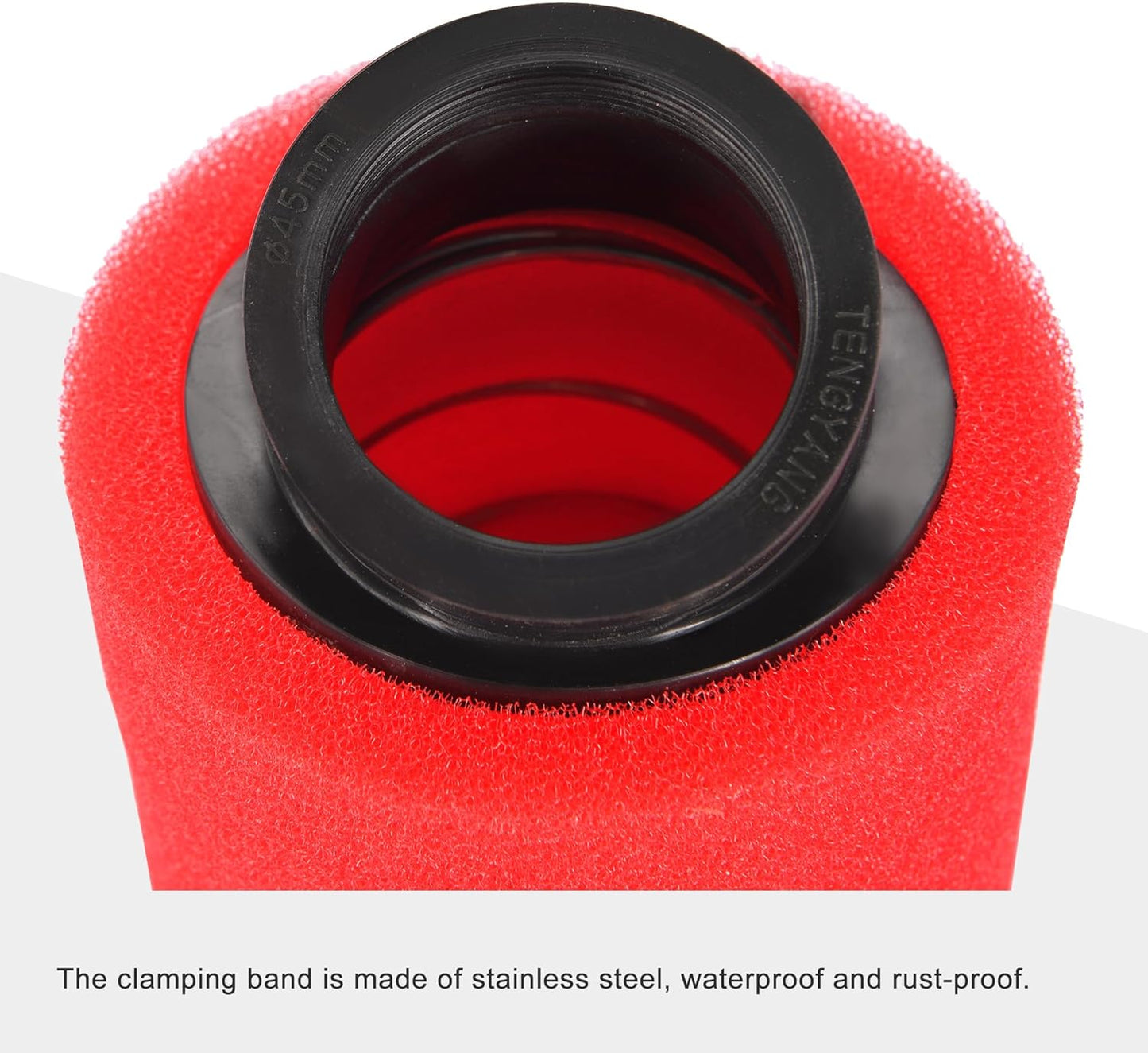 GOOFIT 45mm/1.77" Red Bent Angled Double Foam Pod Air Filter Cleaner Replacement for 50cc 90cc 110cc 125cc 140cc 150cc 200cc 250cc Pit Pro Quad Dirt Bike ATV Scooter Go Kart Moped Dune Buggy