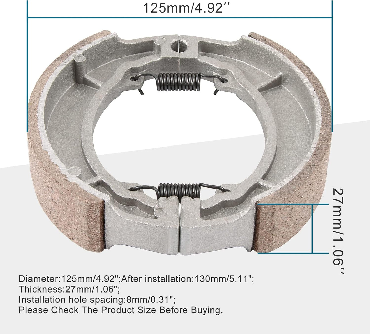 GOOFIT Brake Shoe Drum Replacement for Roketa Sunl Jonway Taotao 50cc 110cc 125cc 150cc 250cc ATV Scooter