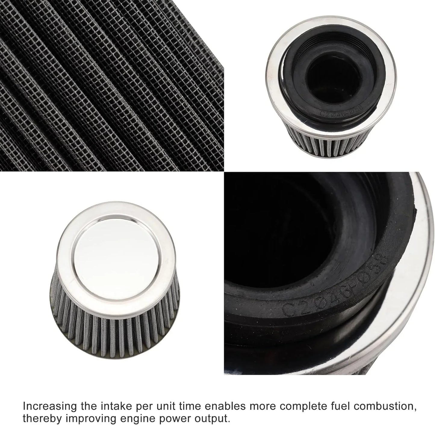 58mm Cone Air Filter for ATV Scooter Dirt Pit Bike Motorcycle - goofitmoto
