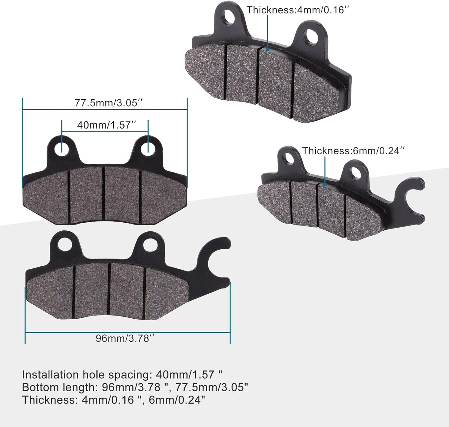 GOOFIT Disc Brake Pad Replacement for 50cc 70cc 90cc 110cc 125cc 150cc 200cc 250cc ATV Dirt Bike Bicycle Scooter