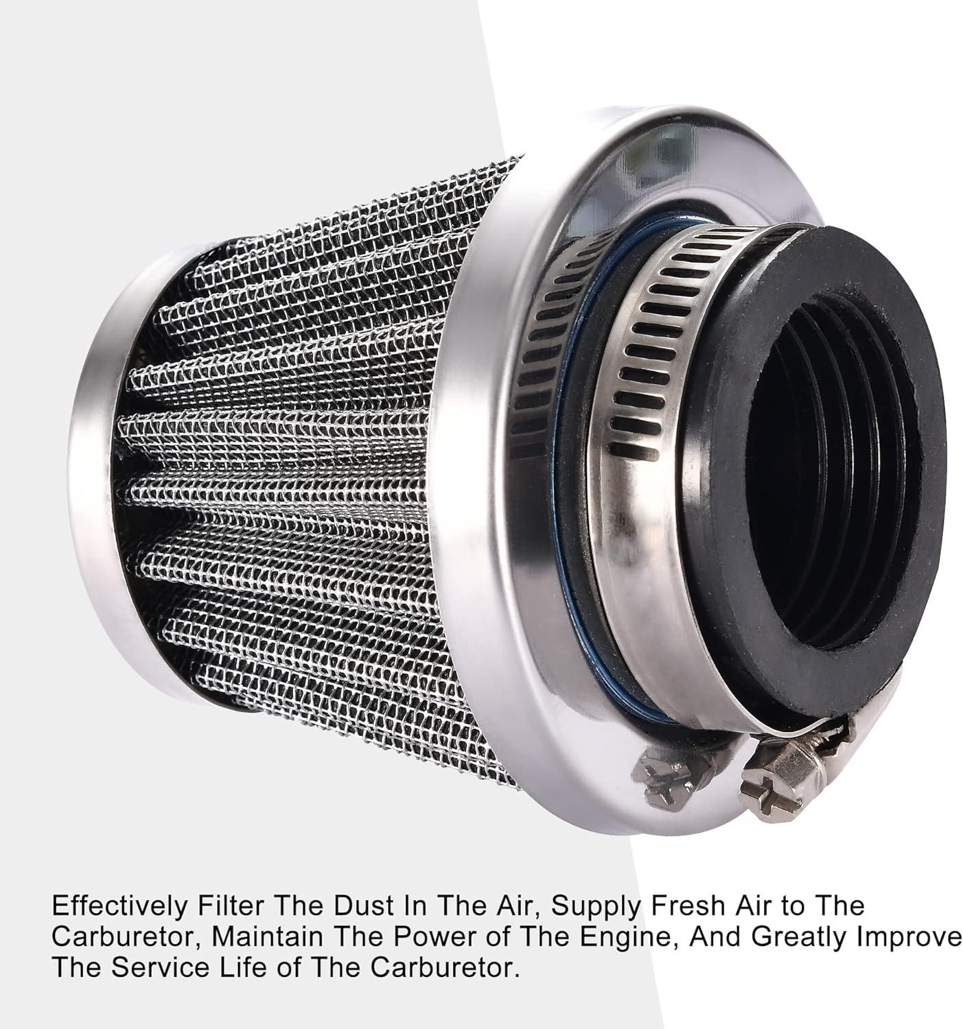 Silver Air Filter 35mm 38mm 42mm 44mm 58mm for 50cc–250cc Motorcycle ATV GY6 Engine - goofitmoto