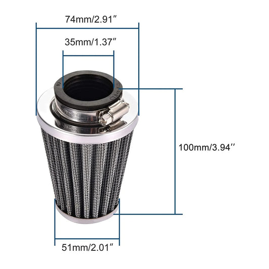35mm Air Filter for PZ19 PZ20 Carburetor 50cc–125cc ATV Dirt Bike - goofitmoto