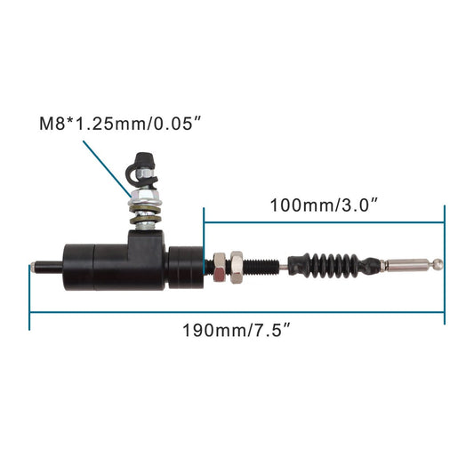 Black M8 x 1.25mm Hydraulic Clutch Brake Master Cylinder Rod for Dirt Bike ATV