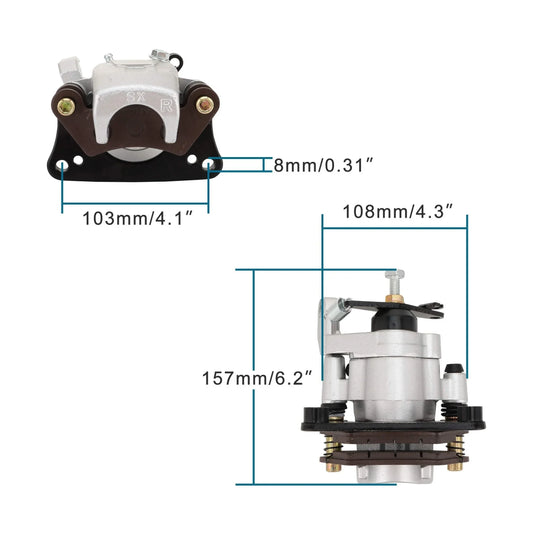 Rear Hydraulic Disc Brake Caliper for 250cc 300cc UTV, ATV & Econelo Go-Kart - goofitmoto