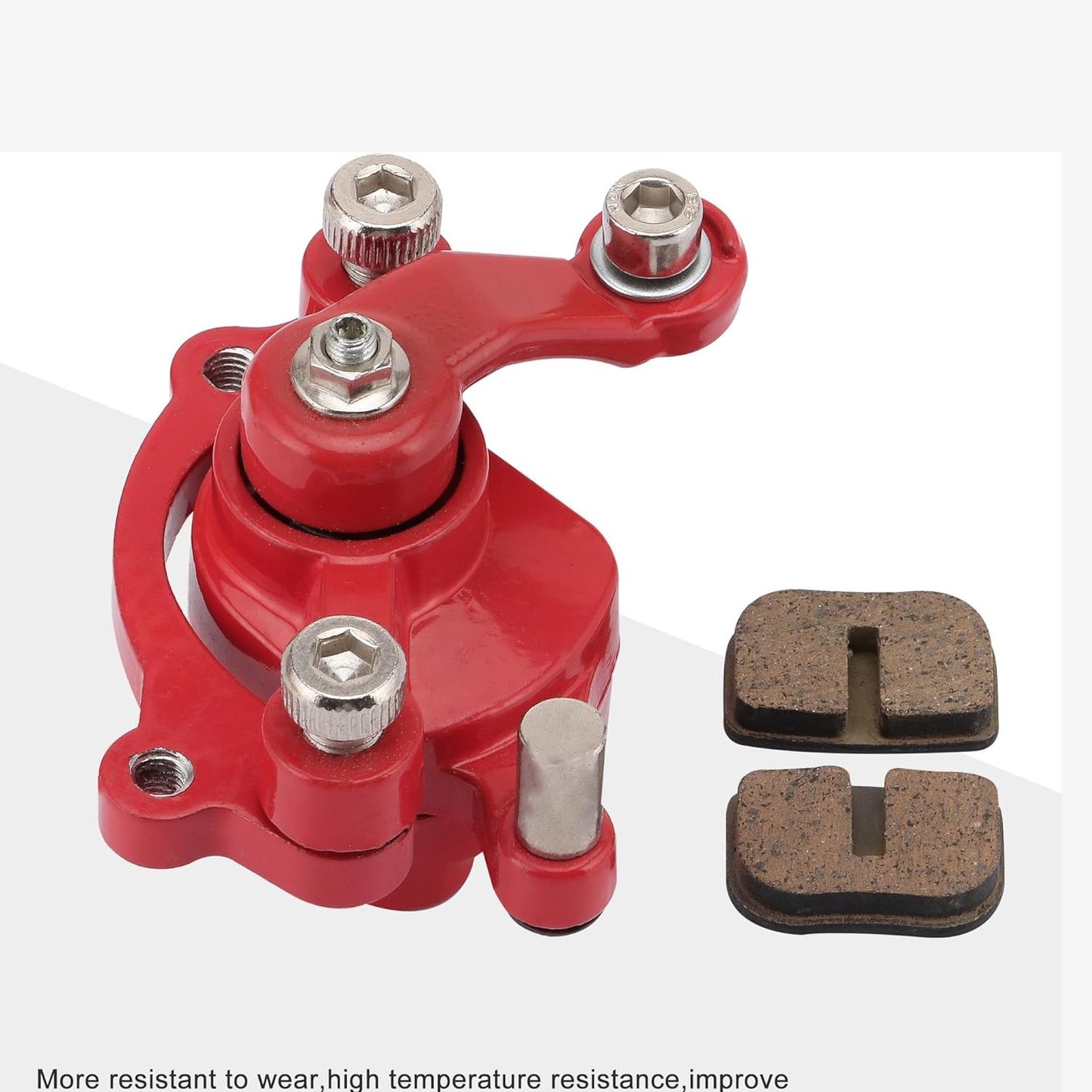 GOOFIT Red Rear Disc Brake Caliper with Brake Pads Replacement for MBX10 MBX11 MM-B80-BR 33cc 47cc 49cc 97cc 80cc 2.5HP 2.8HP Moto Classic Mini Bike