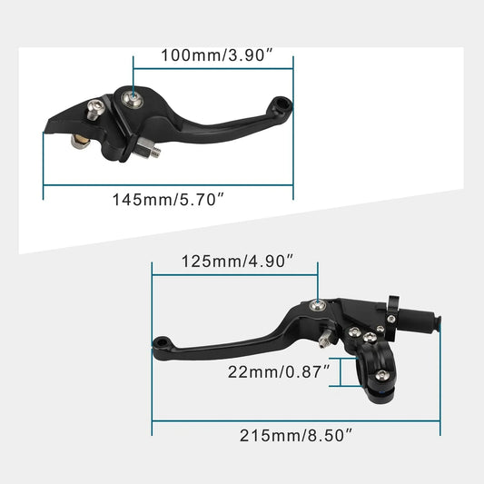 Black Brake and Clutch Lever Set for KLX, SSR, TTR, CRF 50cc-250cc Dirt Pit Bike - goofitmoto
