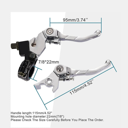 Foldable Brake and Clutch Lever Set for 50cc-125cc Dirt Bike - Silver - goofitmoto
