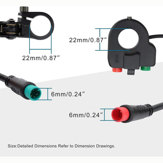 GOOFIT Switch Electric Scooter Brake Lever And Horn Turn Signal Switch Replacement for 10 Inch Electric Scooter M4 Pro