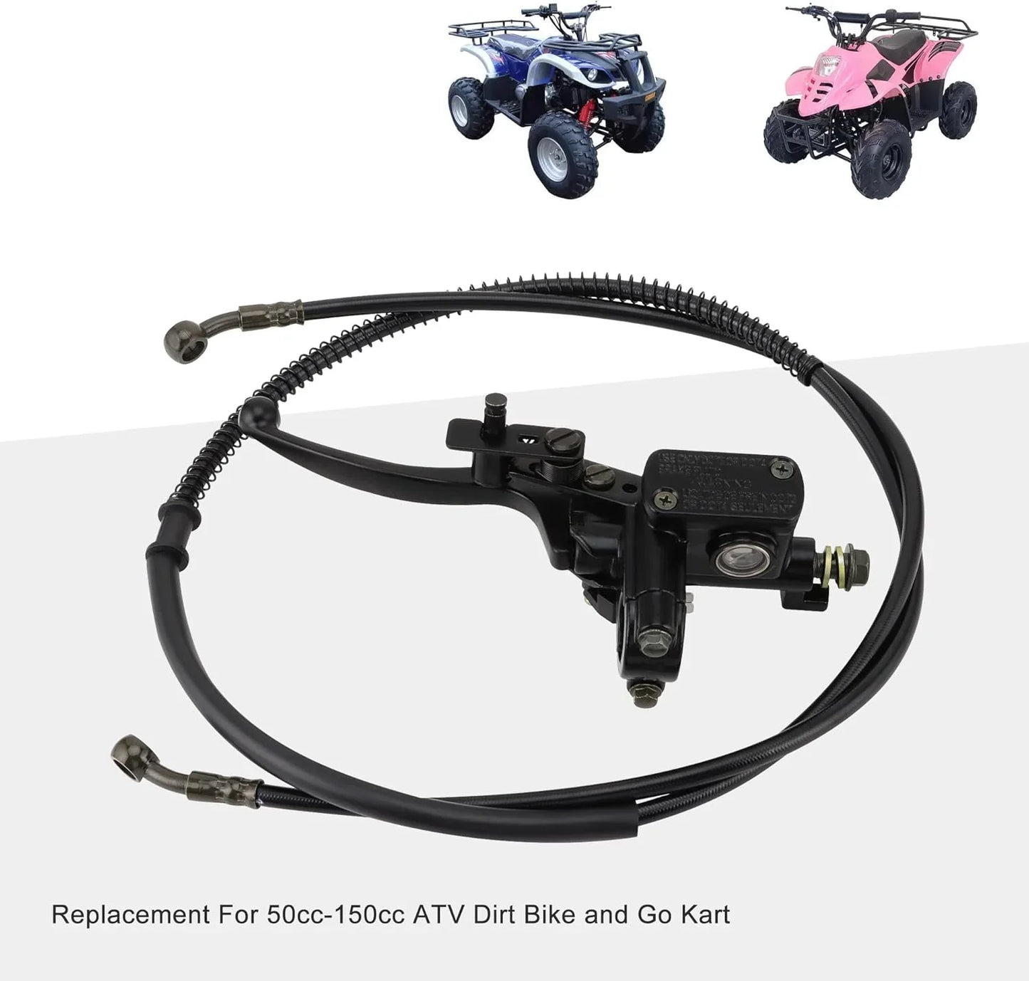 Left Hydraulic Brake Master Cylinder Lever with M10 Hardware for 50cc-250cc ATV Quad - goofitmoto