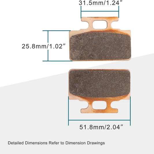 Brake Pad Set for 50cc–125cc Dirt Bike High-Friction Copper Pads - goofitmoto