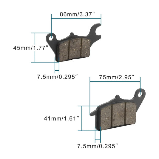 Brake Pad Set for Scooter & ATV 75–85mm High-Friction Pads - goofitmoto