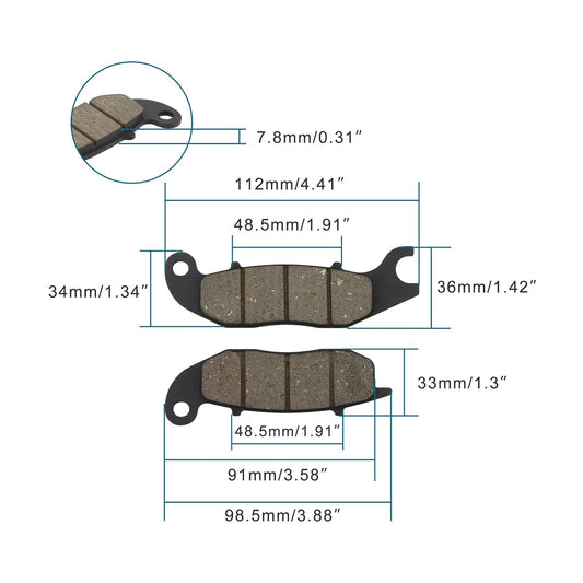 GOOFIT Motorcycle Brake Pads Replacement for M111 Prince Kirin