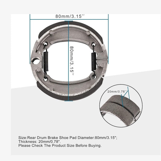 GOOFIT Motorcycle Rear Drum Brake Shoe for 50cc 70cc ATV Engine Based Scooter