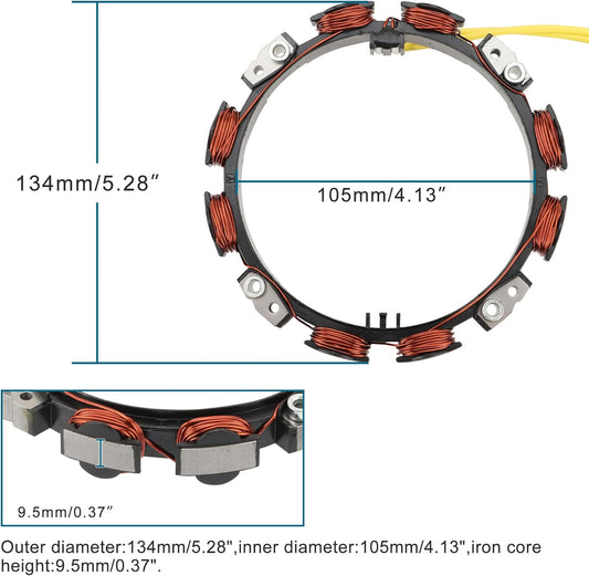 Stator d'alternateur Briggs & Stratton 10-16 A pour tondeuse John Deere | 592830