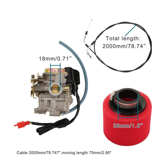 Carburetor Kit 18mm for GY6 50cc 49cc 4-Stroke Engine | 139QMB 139QMA Scooter - goofitmoto